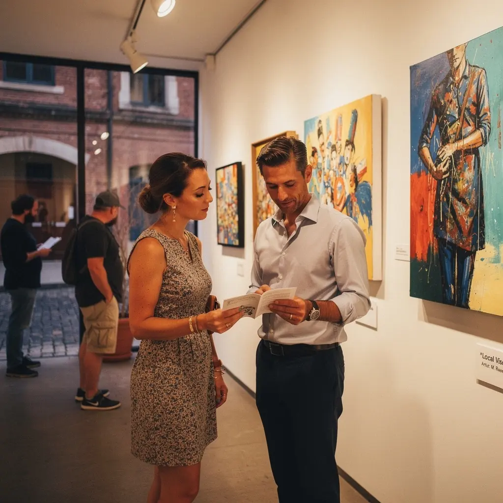 Osoba przeglądająca papierowy przewodnik turystyczny w parku.