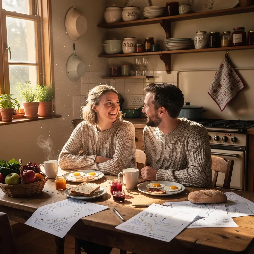 Zbliżenie na mapę z zaznaczoną trasą podróży i punktami zainteresowania.